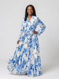 Lillian | Floral Long Sleeve Wrap Maxi Dress
