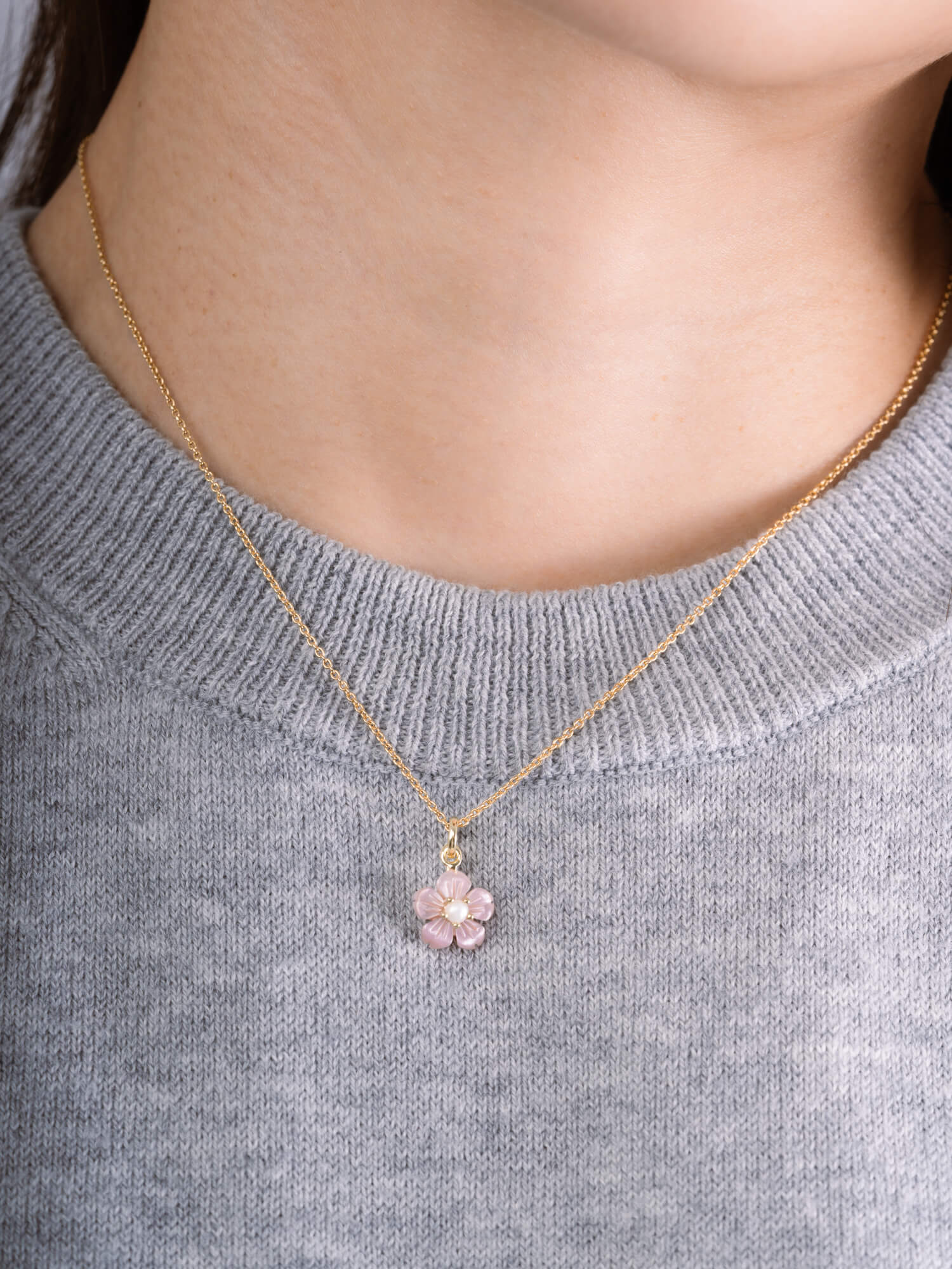 Carved Sakura Necklace