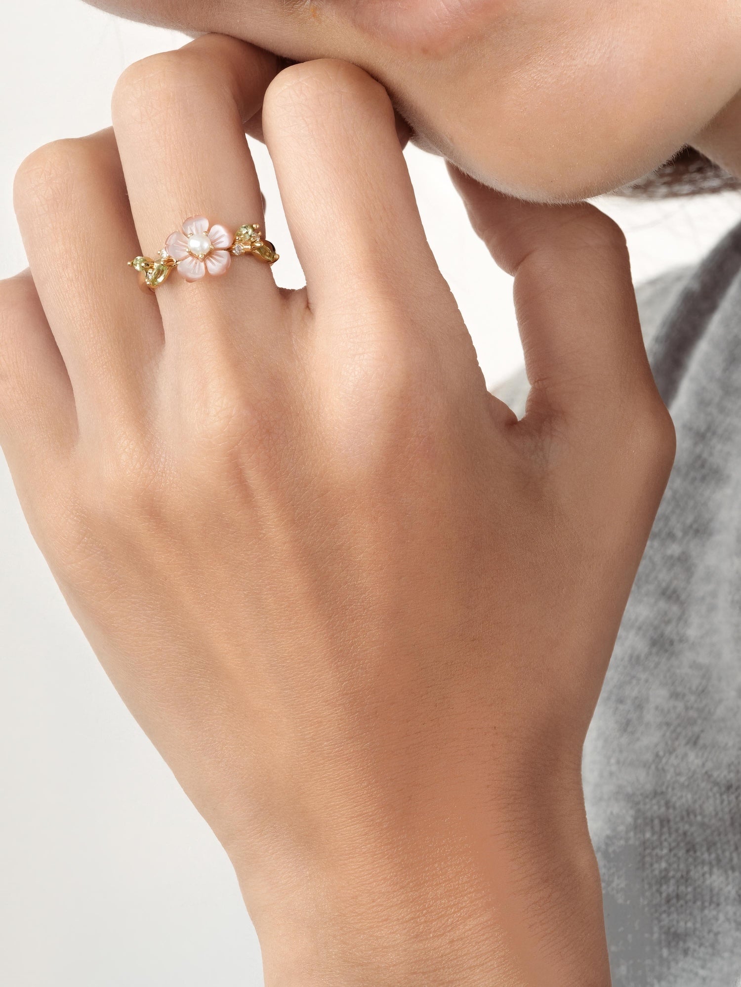 Carved Sakura Ring