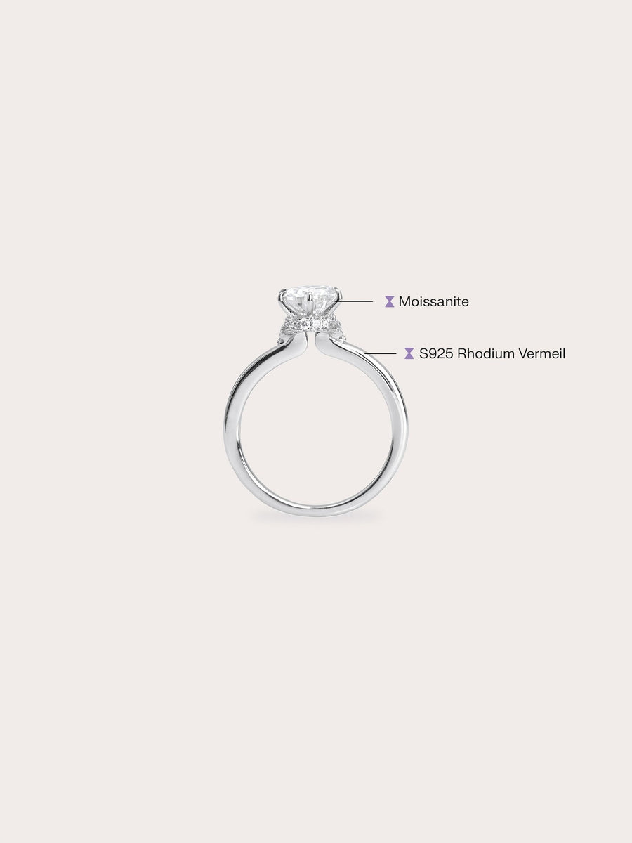 Solitaire Moissanite Arch Ring