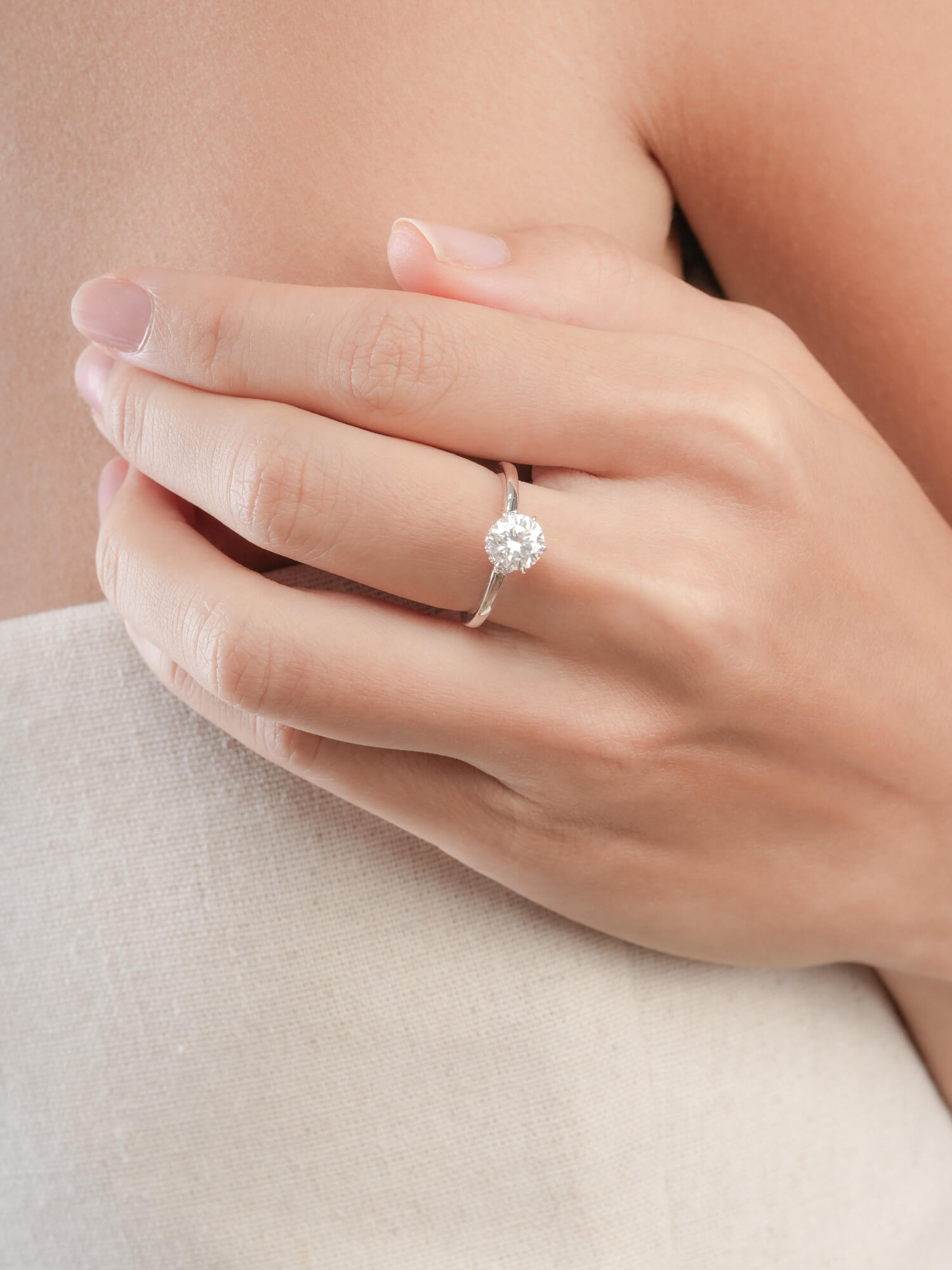 Solitaire Moissanite Arch Ring