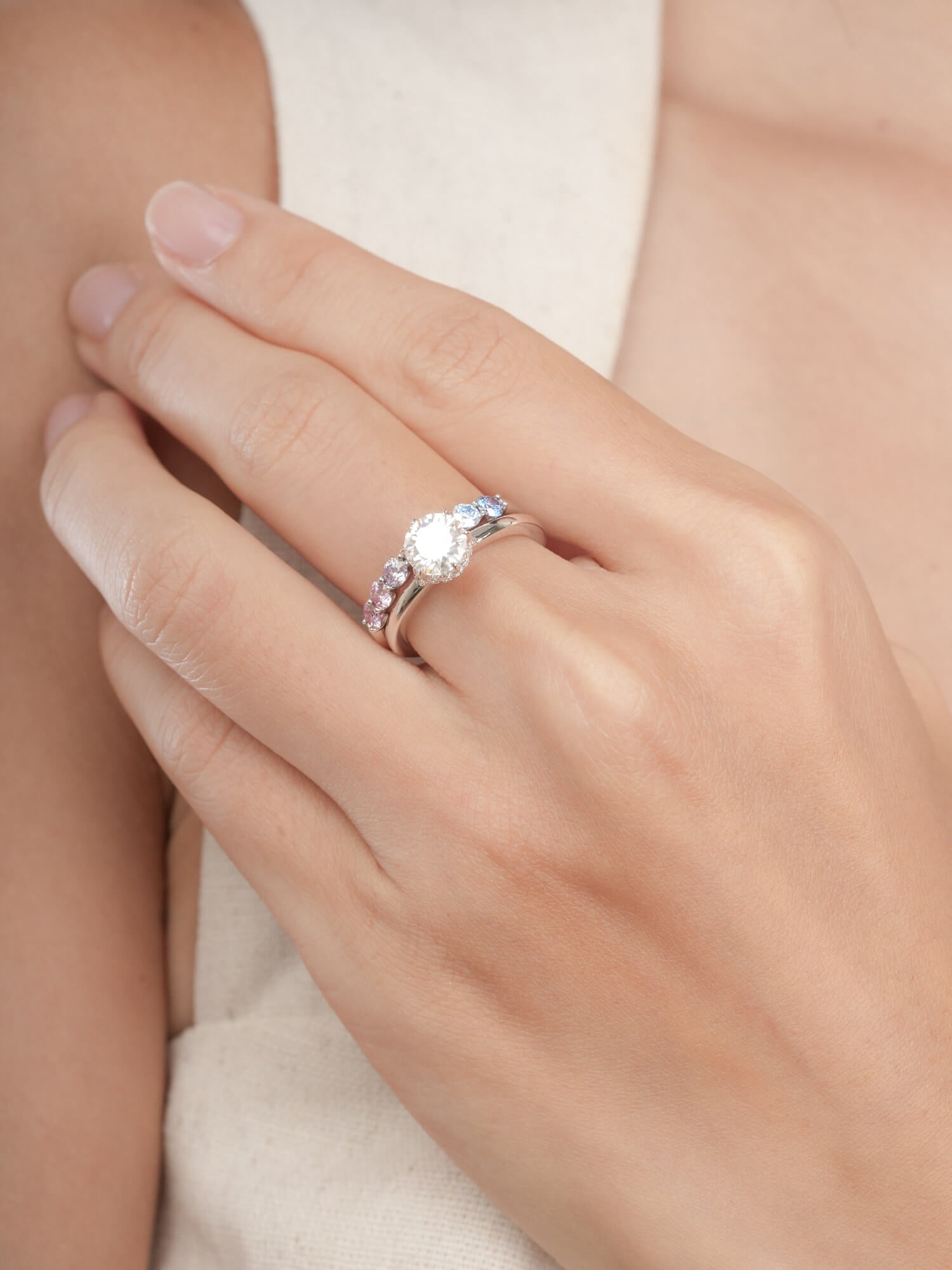 Solitaire Moissanite Arch Ring