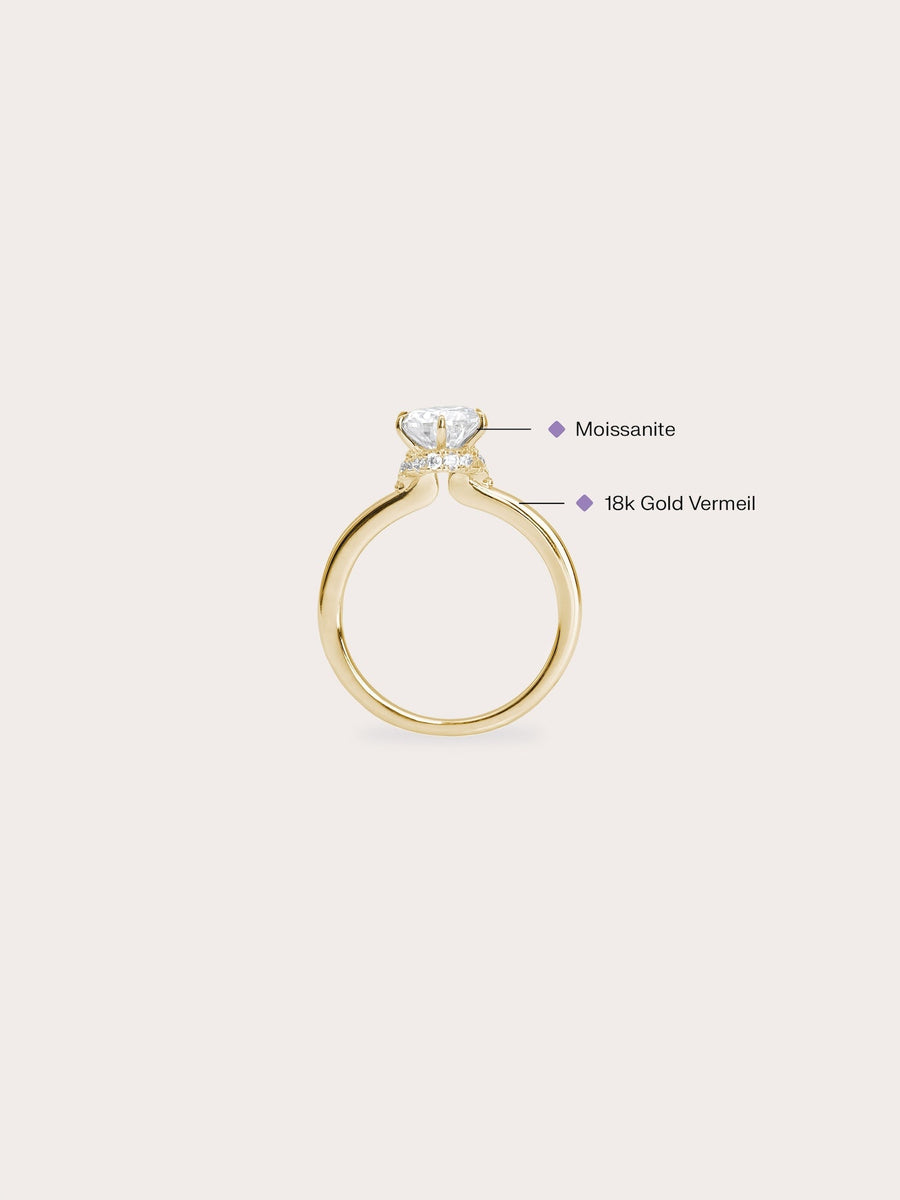 Solitaire Moissanite Arch Ring