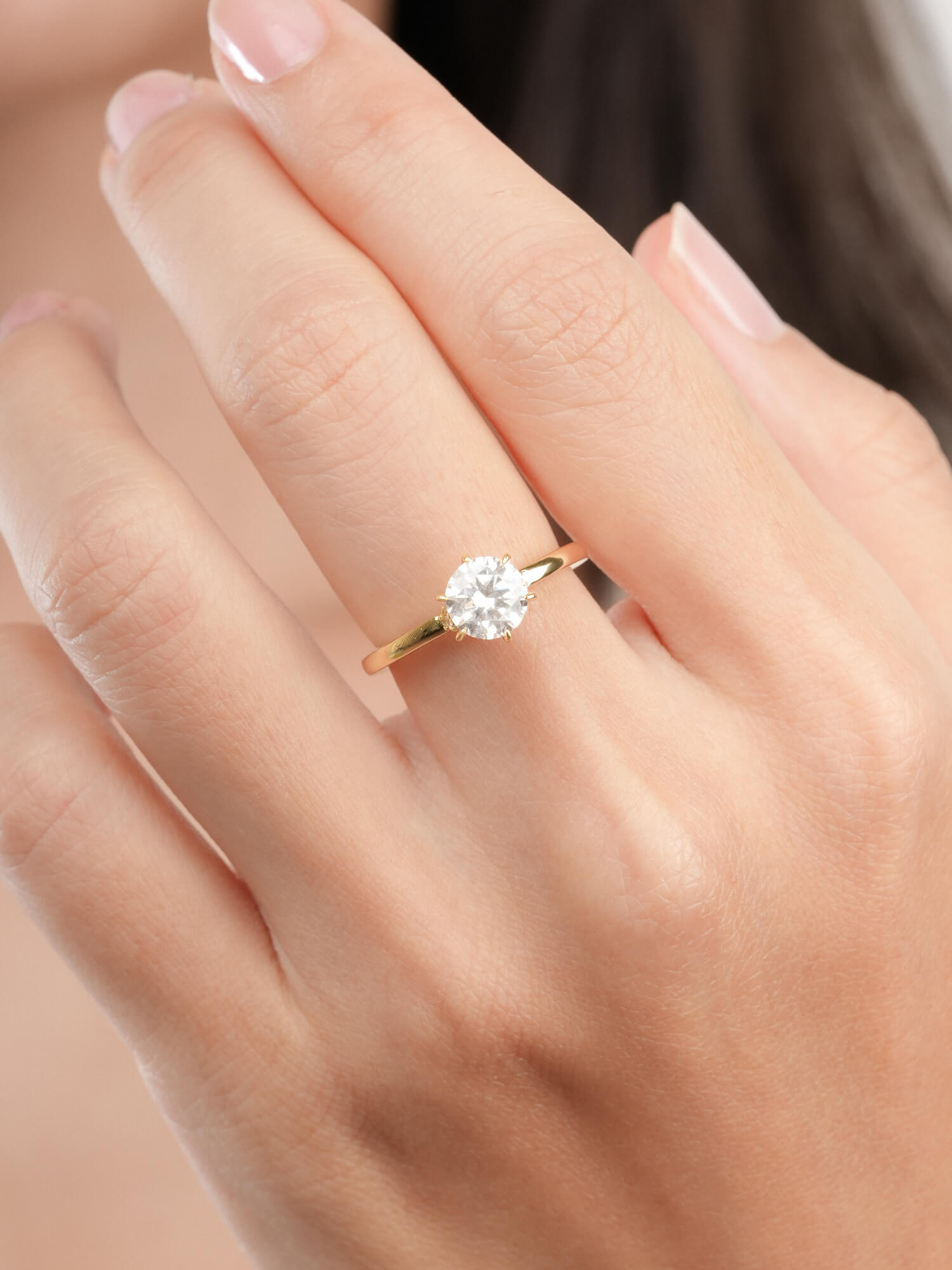 Solitaire Moissanite Arch Ring