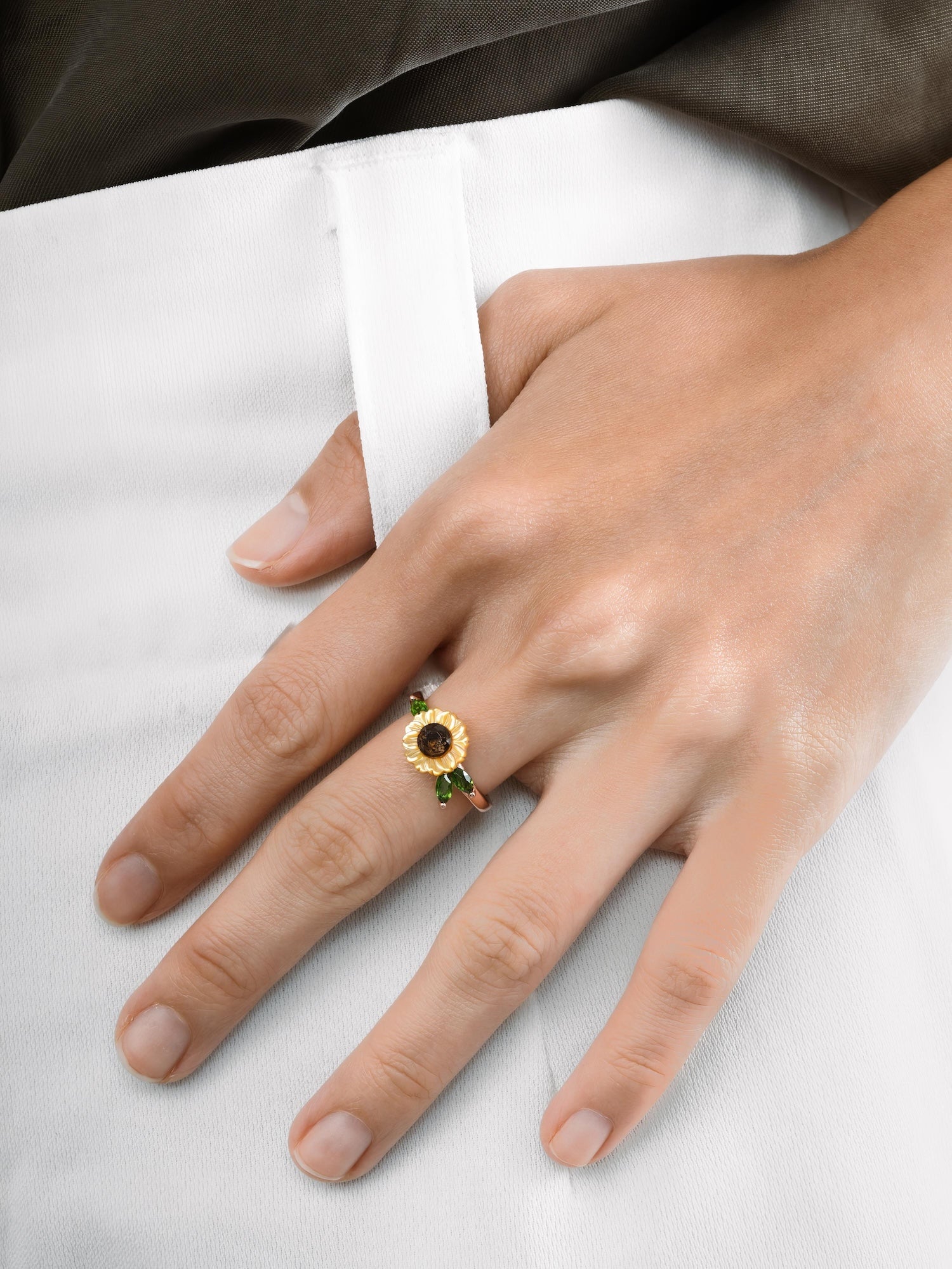 Carved Sunflower Ring