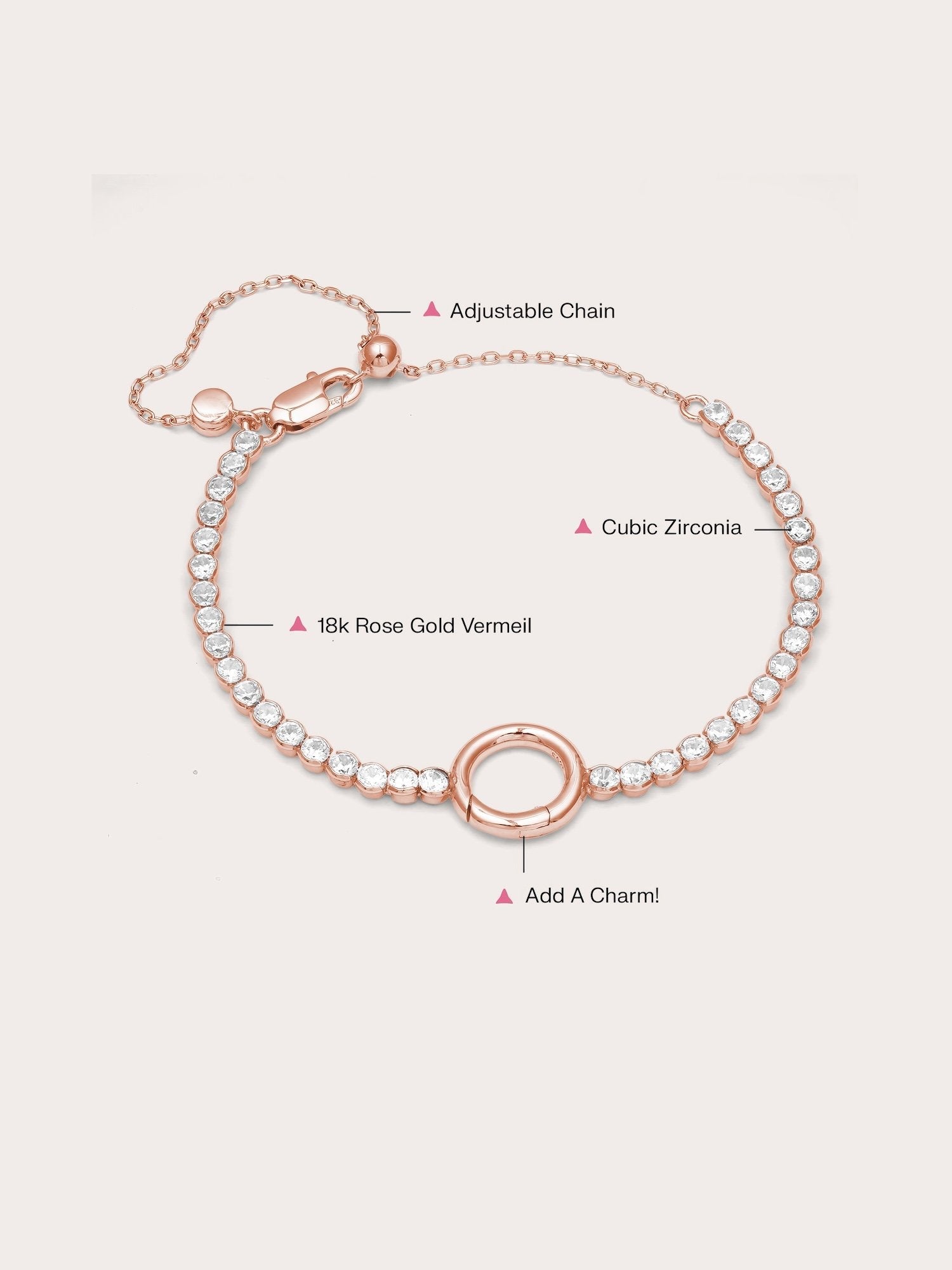 Tennis Charm Bracelet
