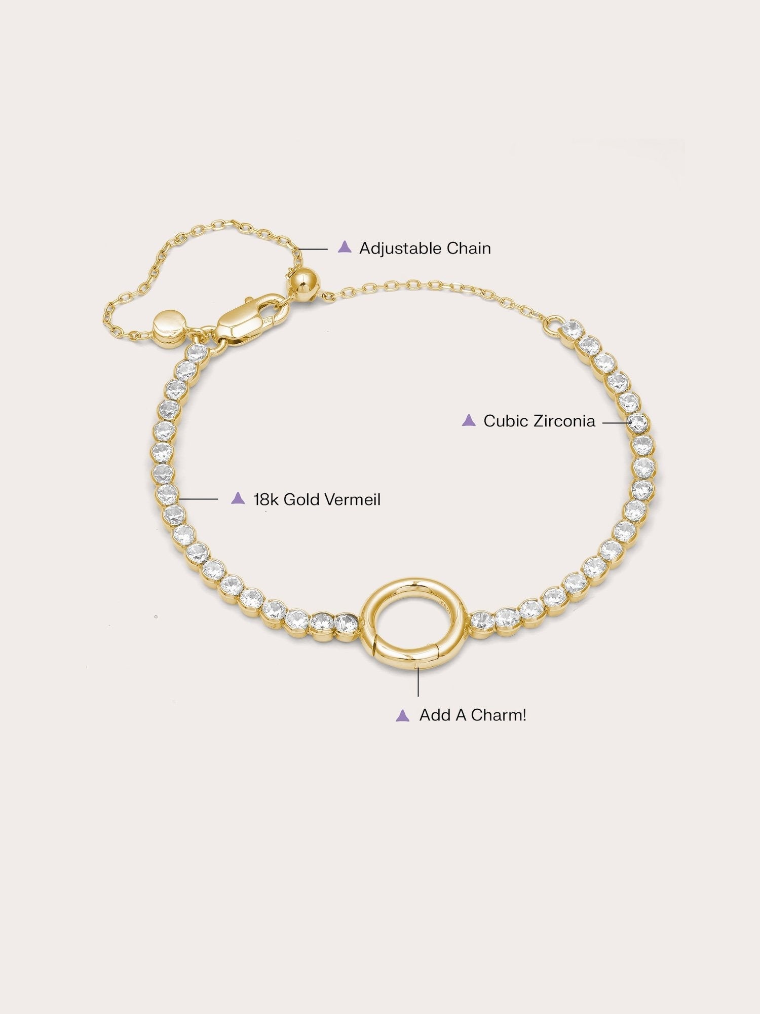 Tennis Charm Bracelet