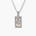 The Wheel - Tarot card Dainty 18k | Silver Necklace with Mother of Pearl