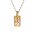 The Wheel - Tarot card Dainty 18k | Silver Necklace with Mother of Pearl