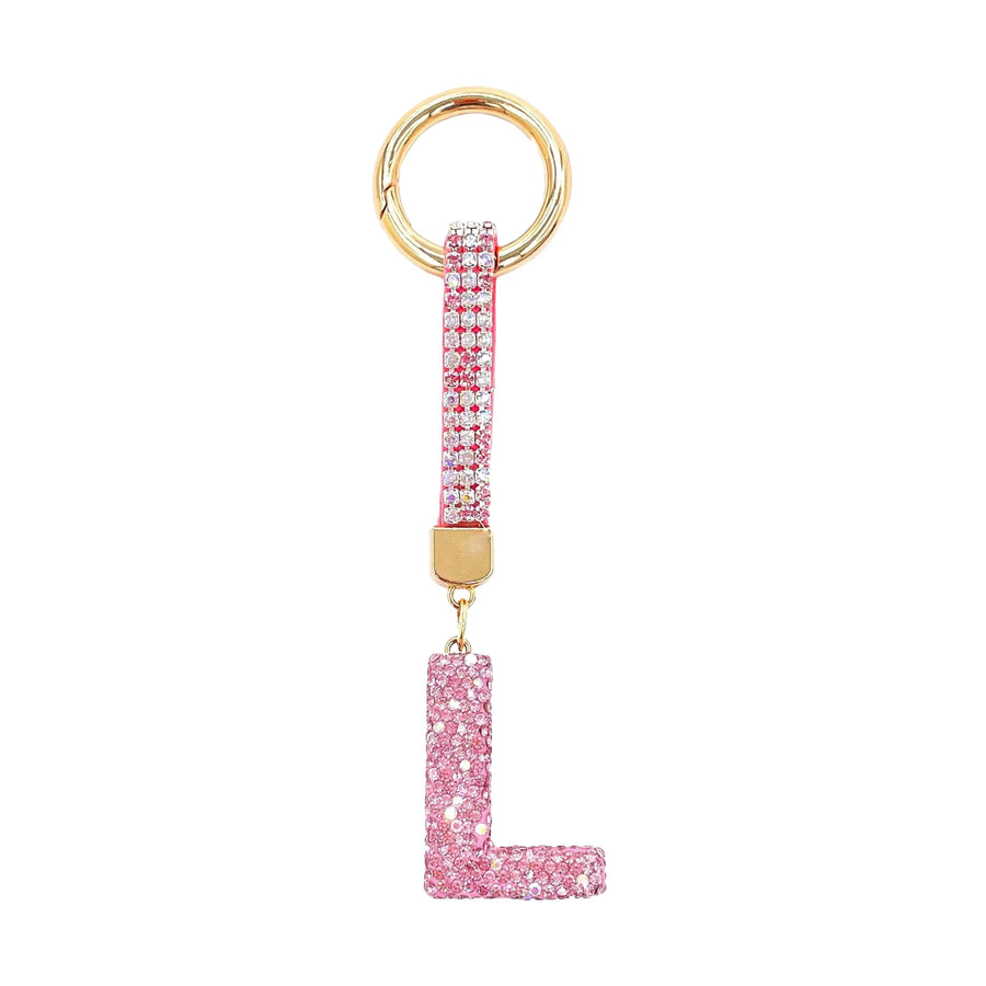 Sparkle Initial – Bag Charm (Pink)