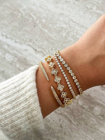 Alba Round Cut Zirconia Bezel Tennis Bracelet