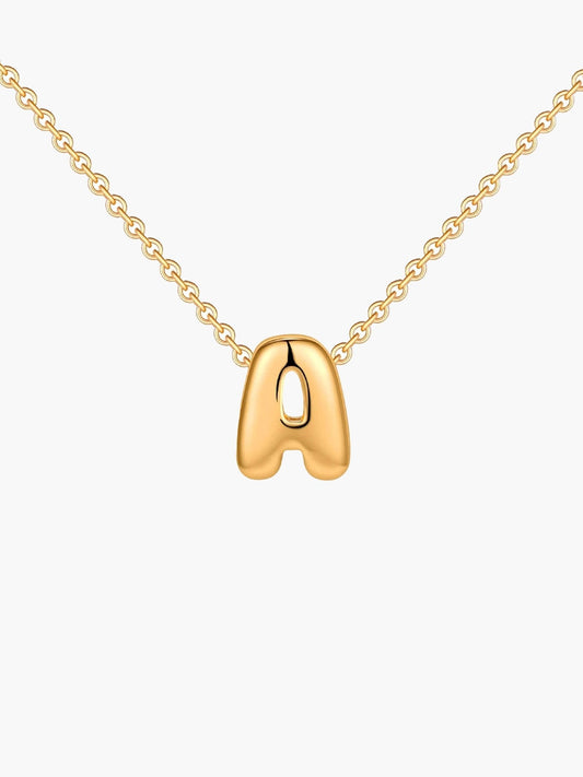 Alouette Gold Bubble Initial Necklace