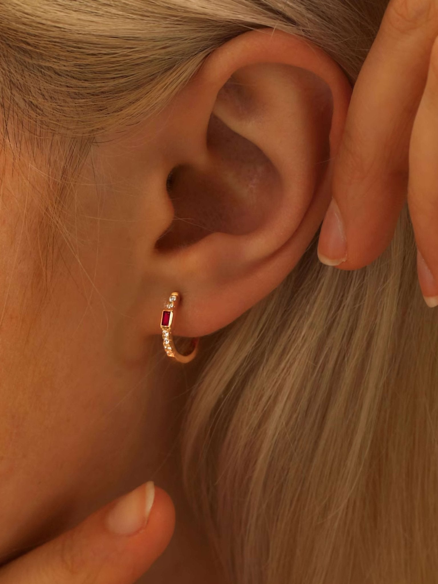 Amber Hoop Earrings