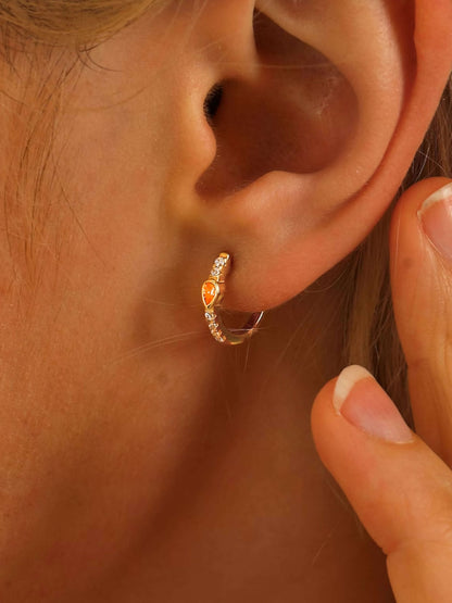 Amber Hoop Earrings