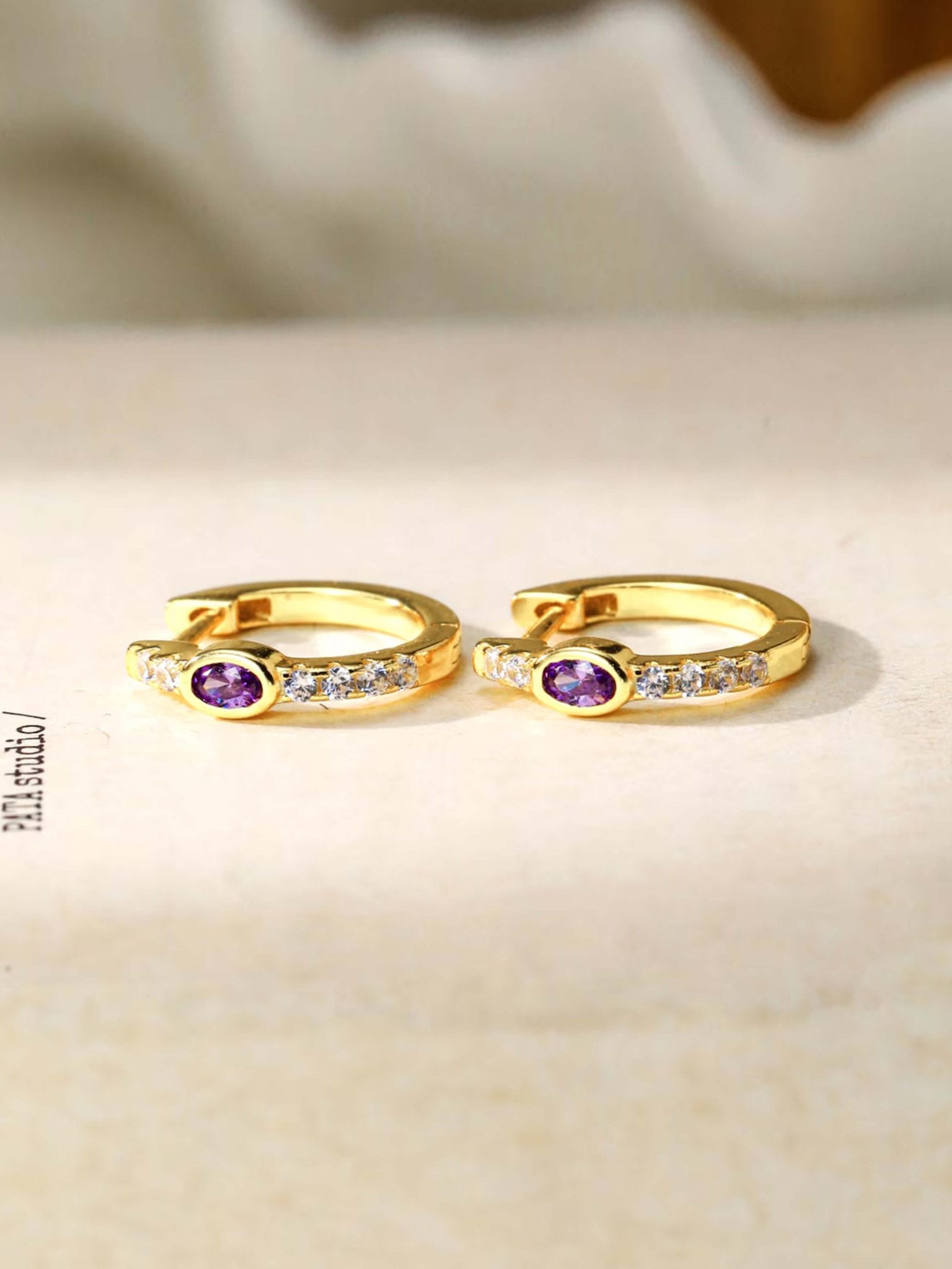 Amber Hoop Earrings