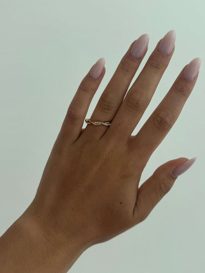 Arabel Infinity Twist Rhinestone Ring