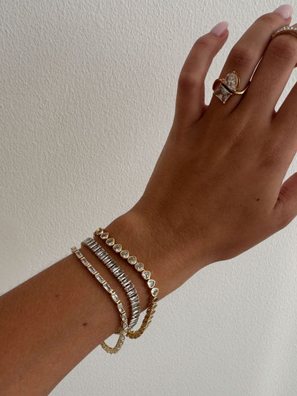 Arabella Heart-Cut Zirconia Tennis Bracelet