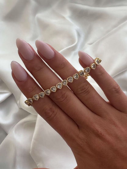 Arabella Heart-Cut Zirconia Tennis Bracelet