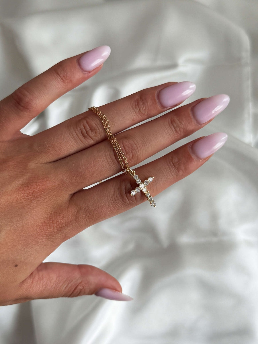 Ariadne Zirconia Cross Pendant Necklace