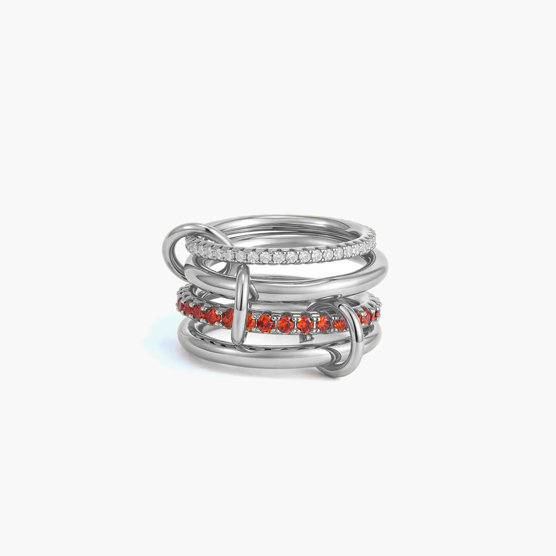 Astrid Fire Red Stacked Ring