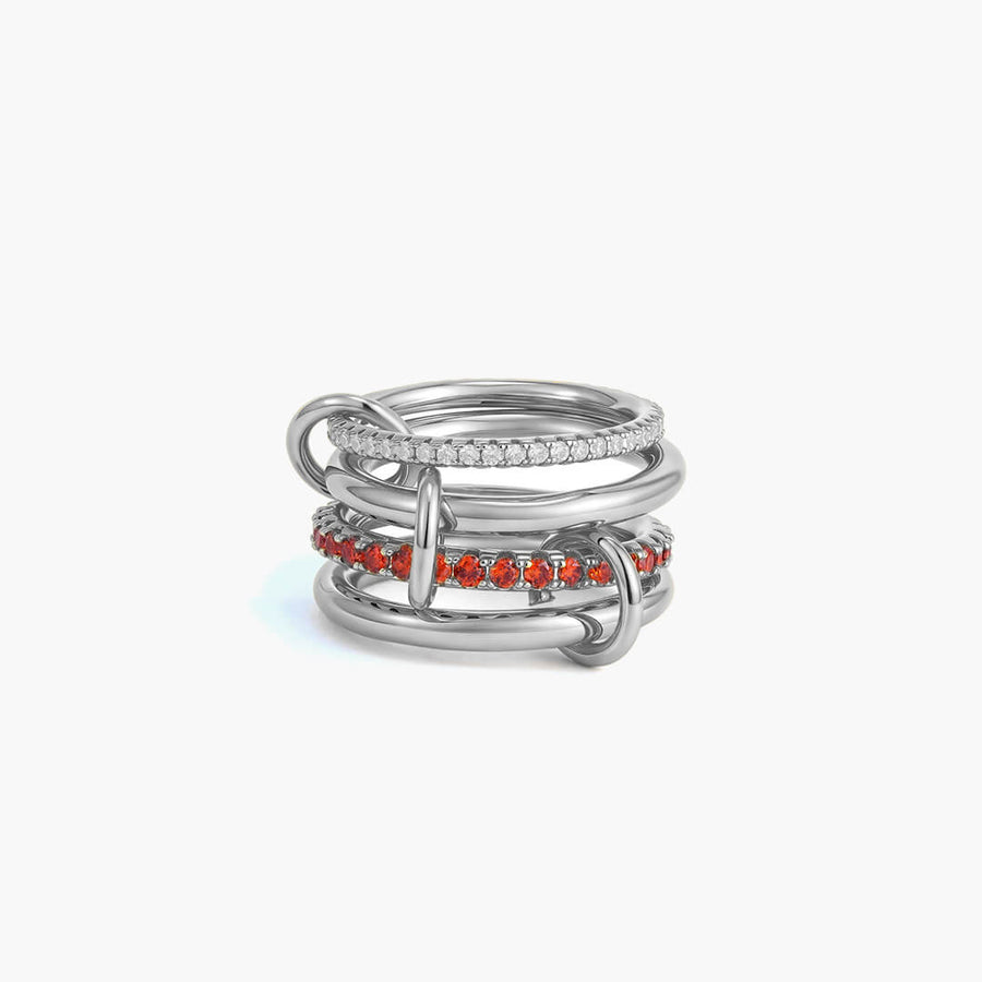 Astrid Fire Red Stacked Ring