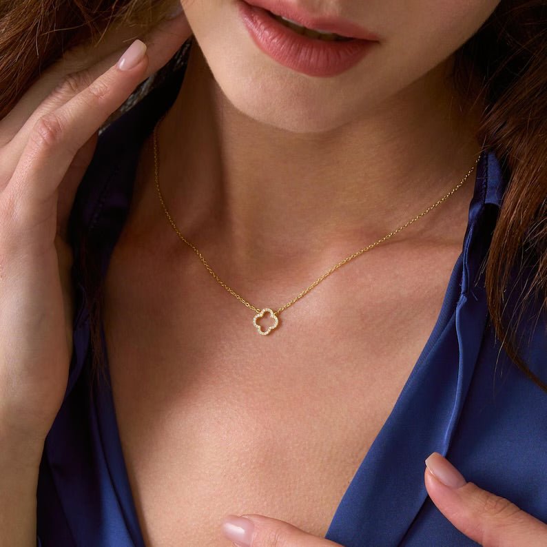 Aurora Clover Zirconia Necklace