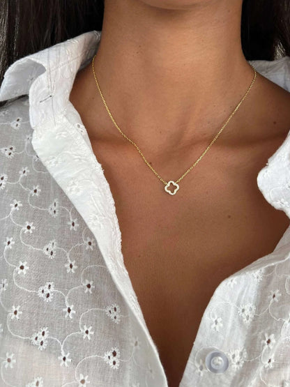 Aurora Clover Zirconia Necklace