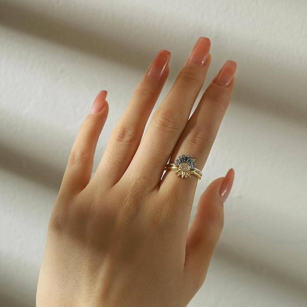 Brietta Celestial Sun & Moon Ring Set