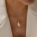 Catalina Oval Pearl Pendant Necklace