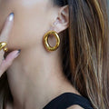 Delilah Round Circle Earrings