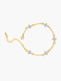 Dina Rhinestone Flower Chain Bracelet