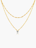 Elora Double Layer Zirconia Pendant Necklace