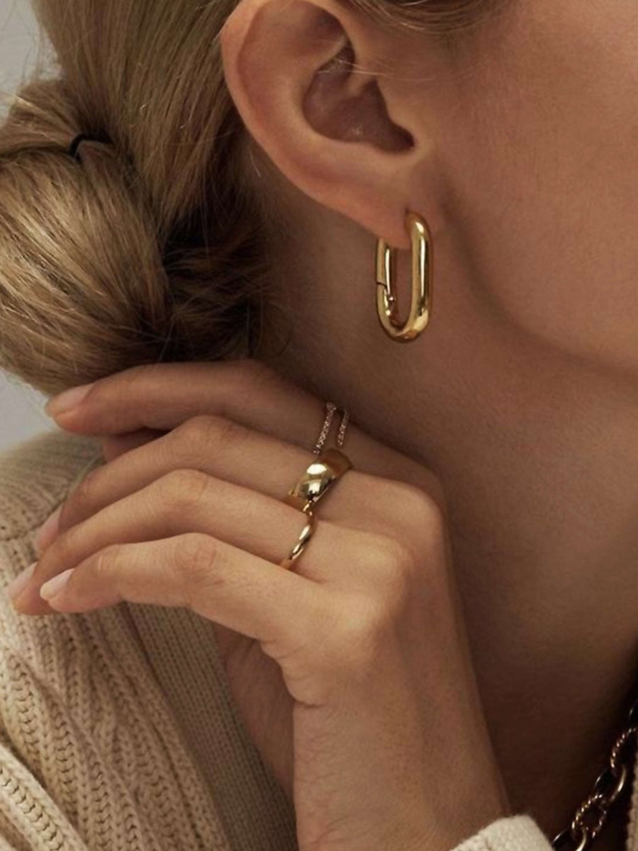 Emery Oval Mini Hoops Earrings