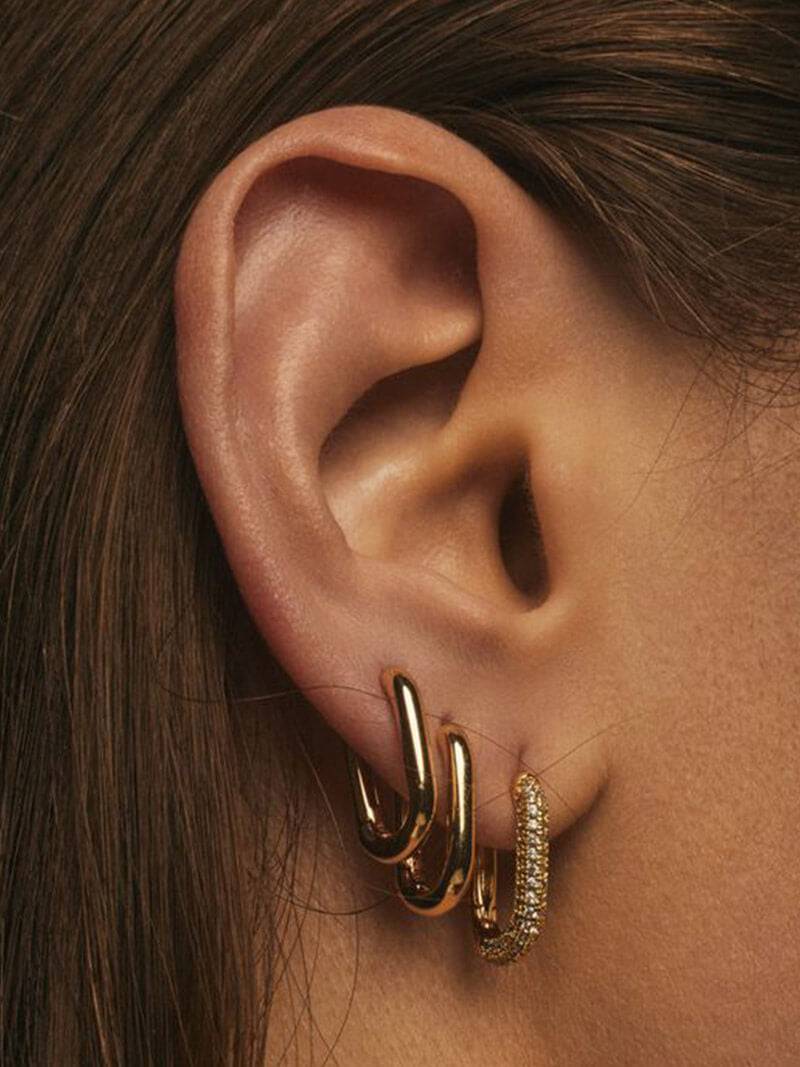 Emery Oval Mini Hoops Earrings