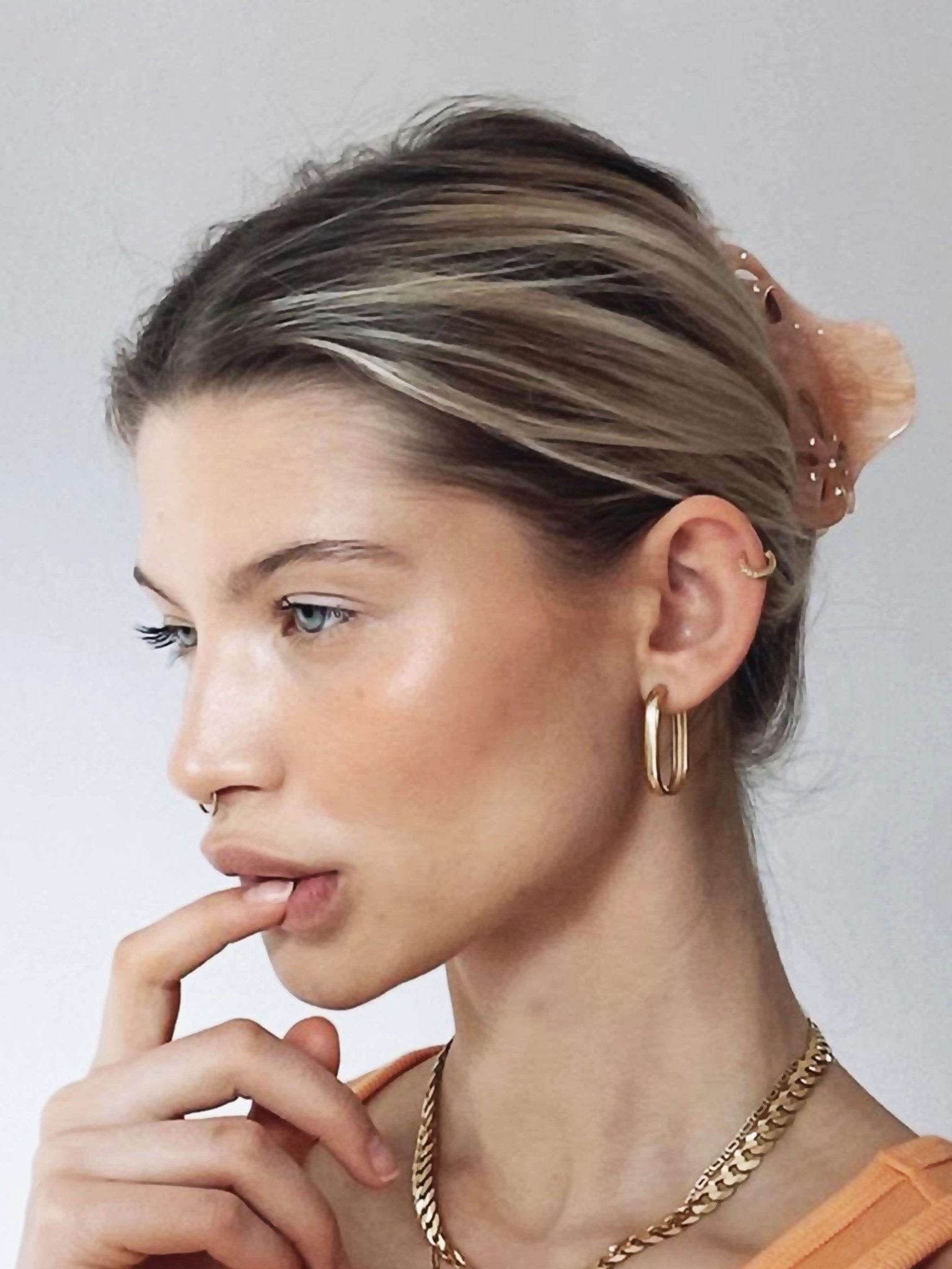 Emery Oval Mini Hoops Earrings