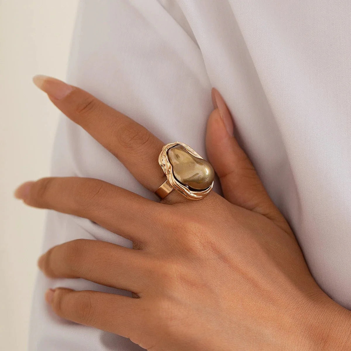 Ivy Adjustable Pearl Ring