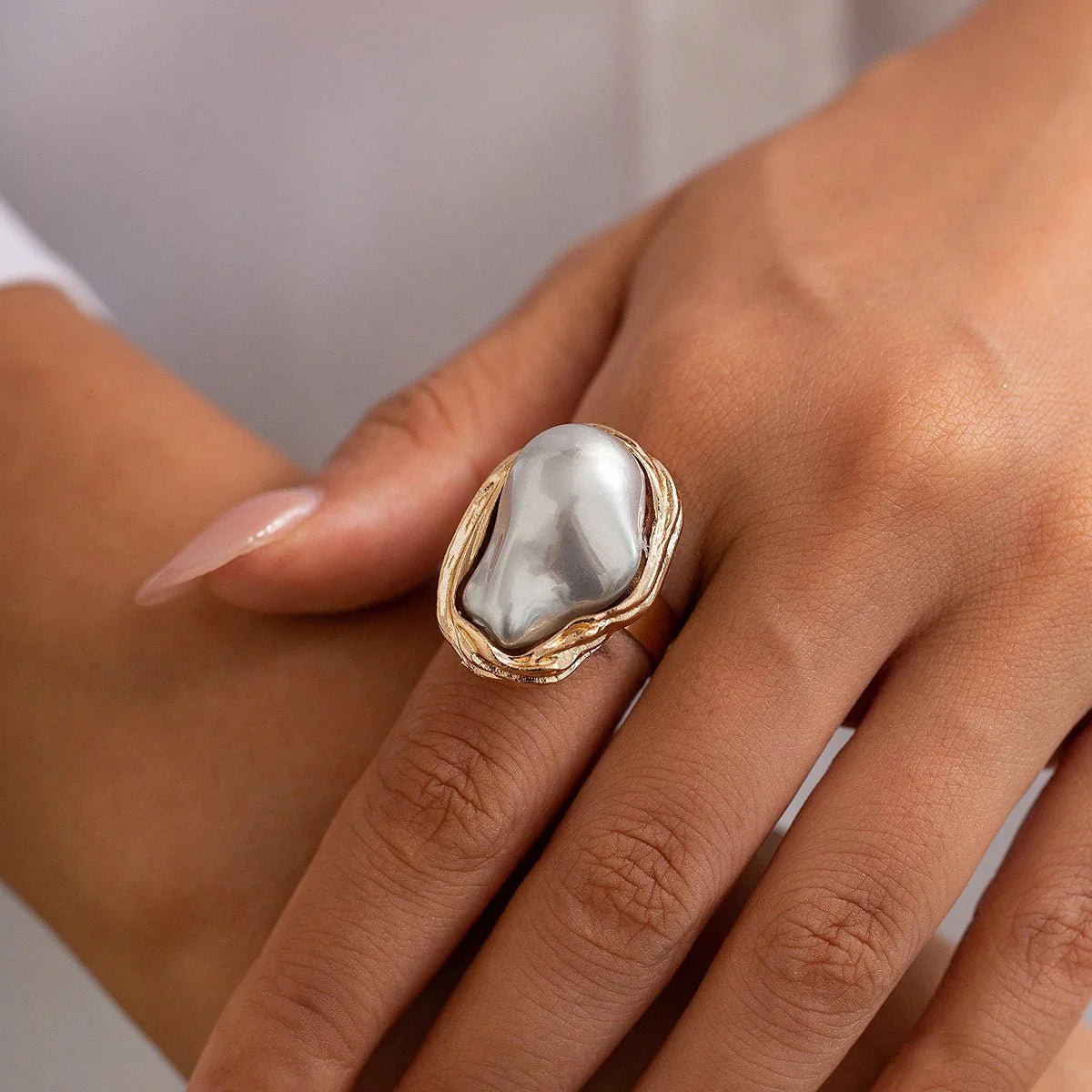 Ivy Adjustable Pearl Ring
