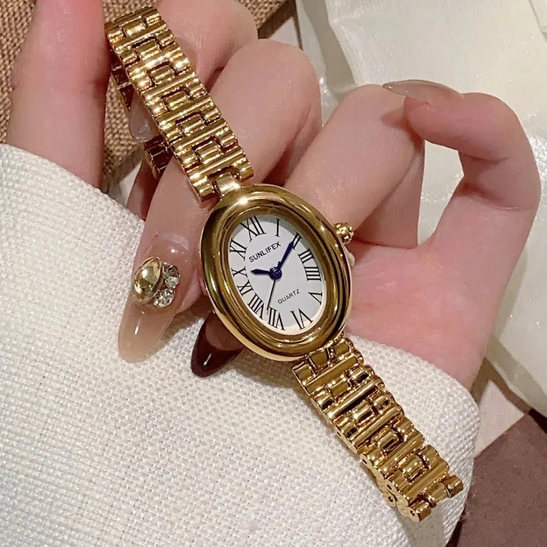Josephine Oval Watch with Sleek Strap
