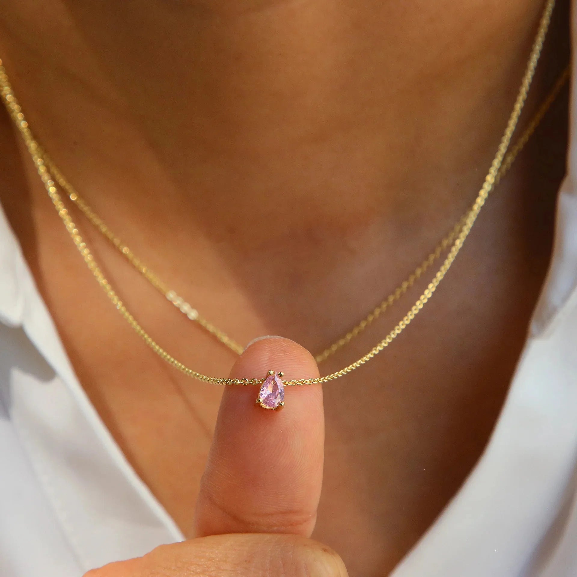 Lilith Teardrop Birthstone Necklace