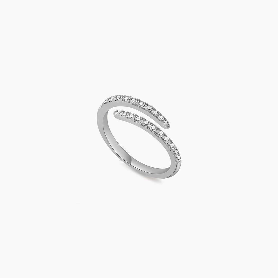 Lydia Twirl Pavé Ring