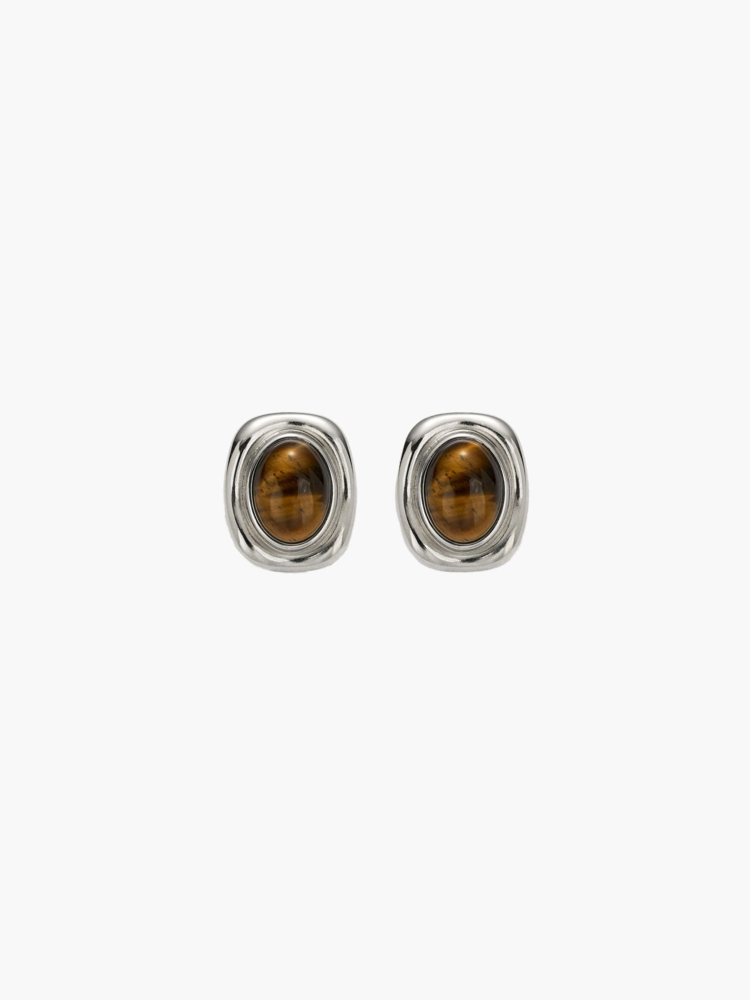 Olivia Oval Natural Stone Earrings