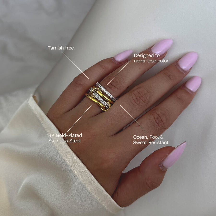 Ramona Rhinestone Stacked Ring