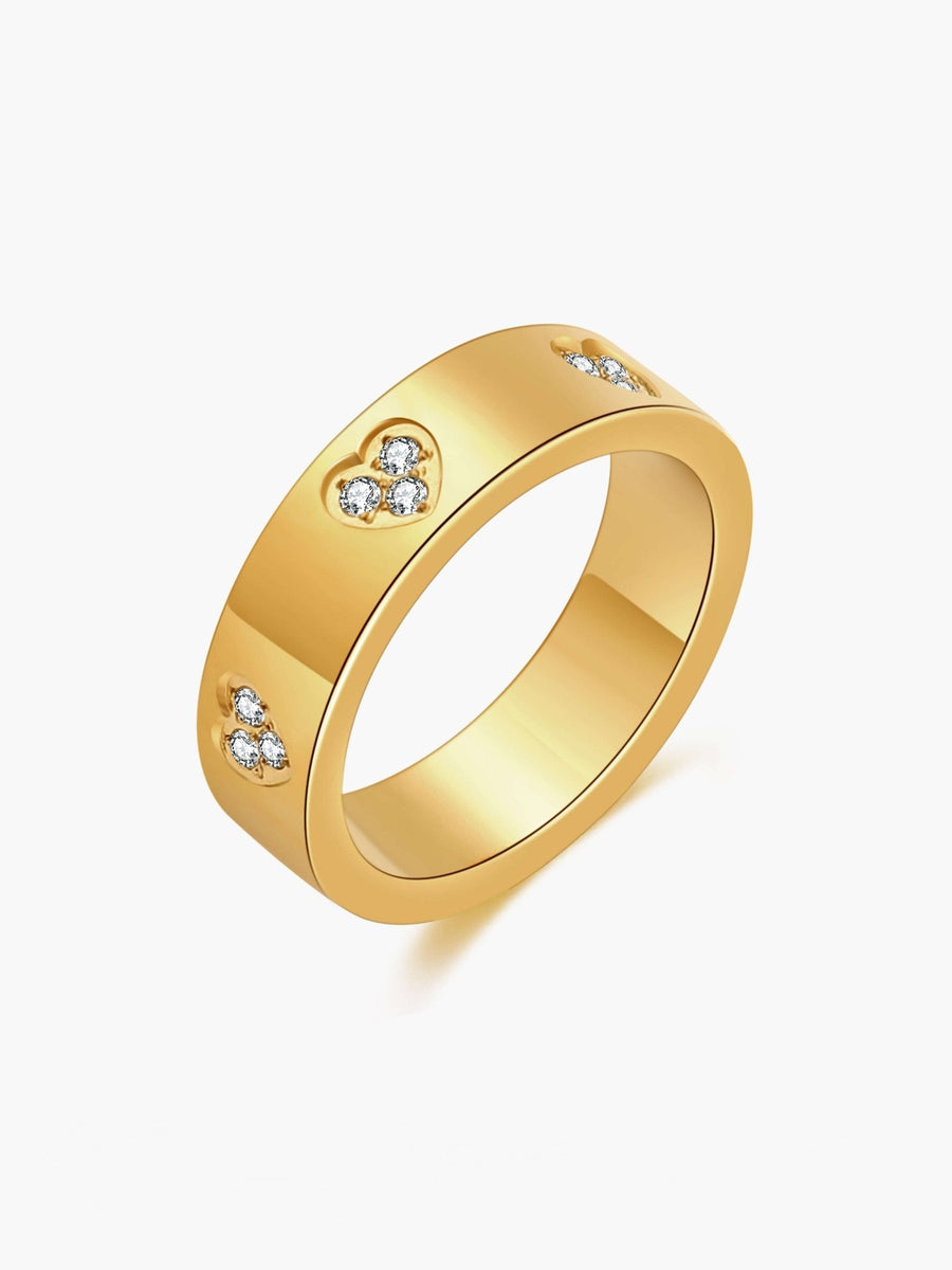 Serrah Heart Rhinestone Band Ring