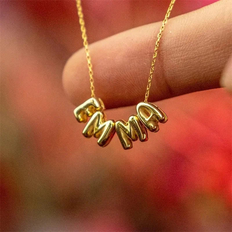 Custom 3D Bubble Name Necklace