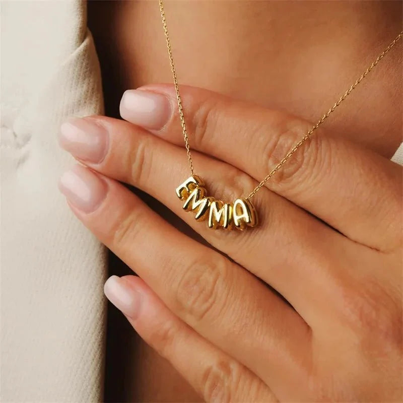 Custom 3D Bubble Name Necklace