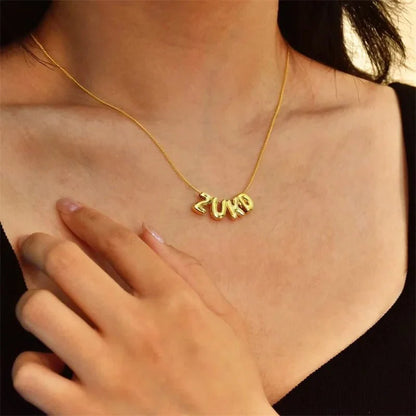 Custom 3D Bubble Name Necklace