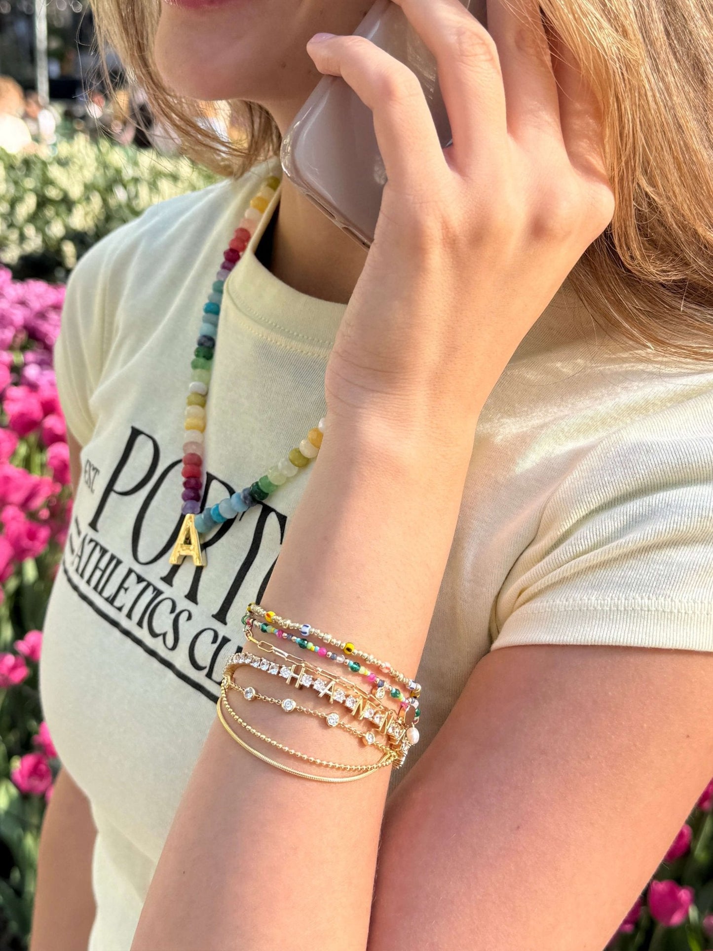 Tennis Bracelet With Letters