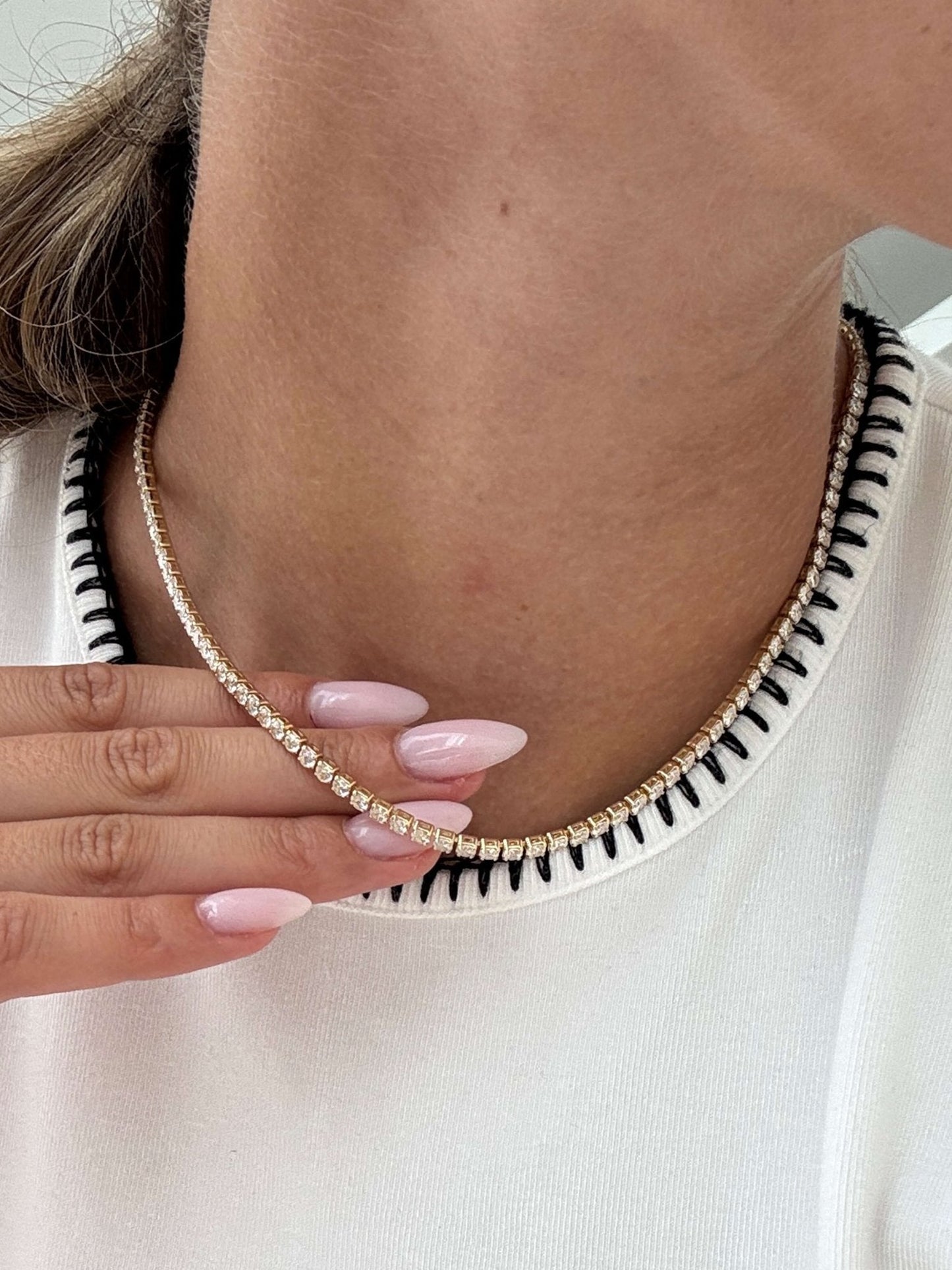 Zeya Zirconia Tennis Choker Necklace